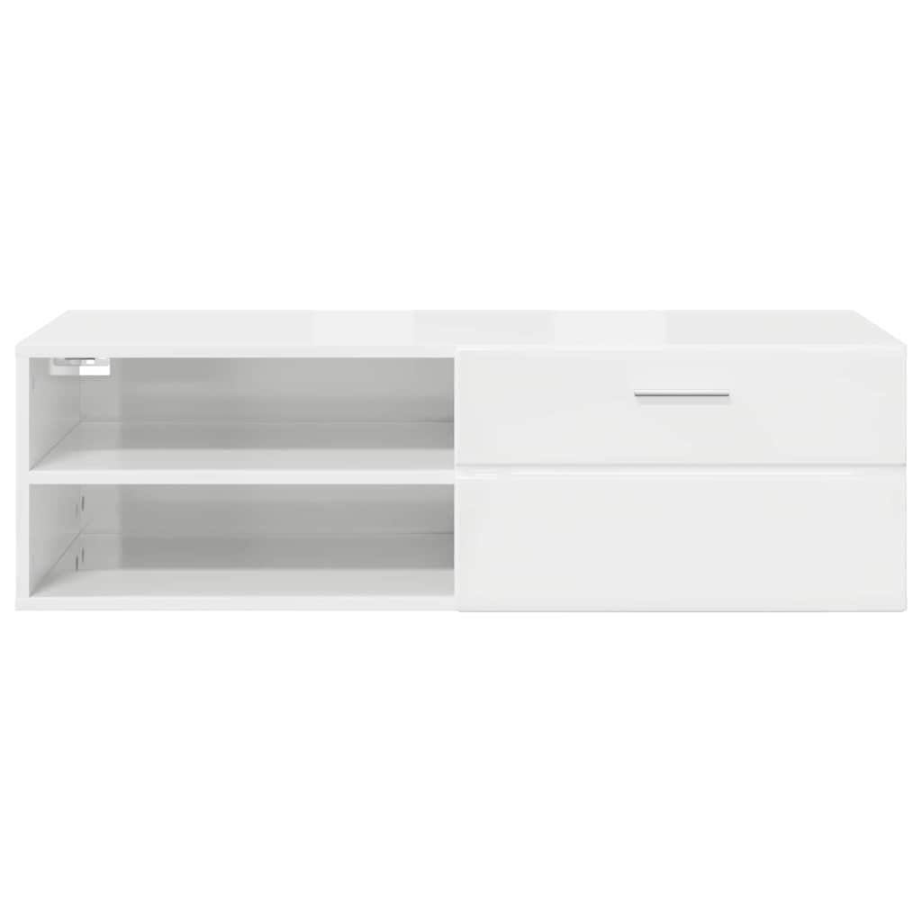 TV Cabinet High gloss white 100.5 x 39 x 30 cm Engineered wood